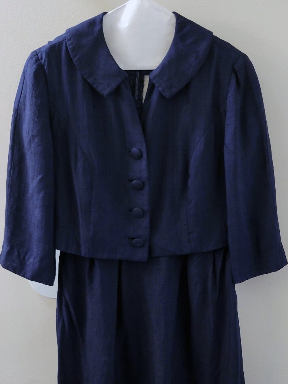 Vintage 50s/60s Dark Navy Dress with Jacket - EUC